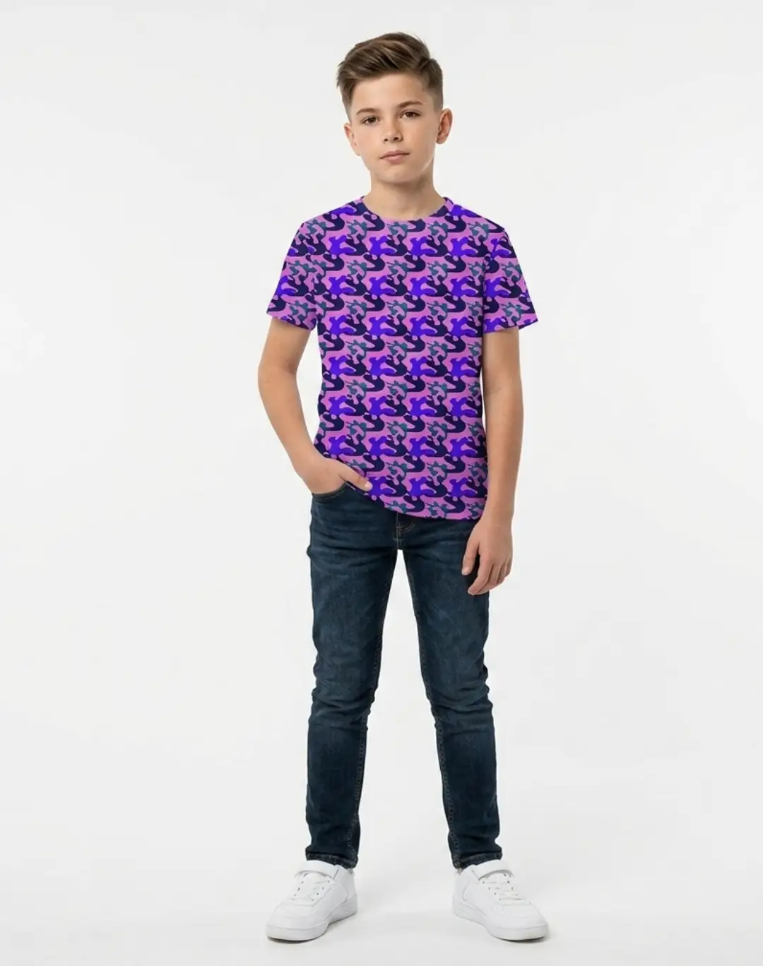 Kids Purple Camouflage T-shirt