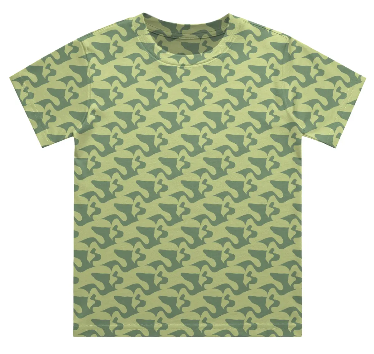 Kids Lime Camouflage T-shirt - Image 2