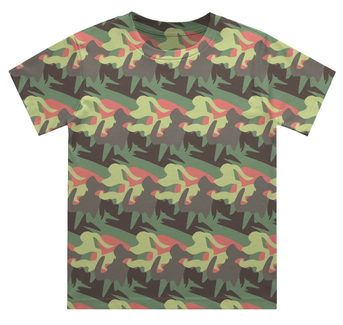 Kids Green Stylish Camouflage T-shirt - Image 2