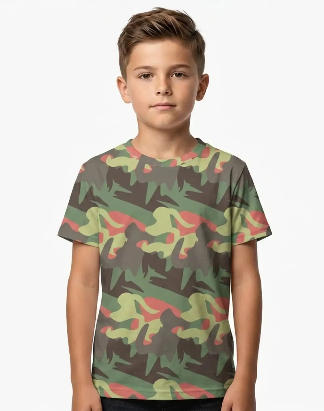 Kids Green Stylish Camouflage T-shirt