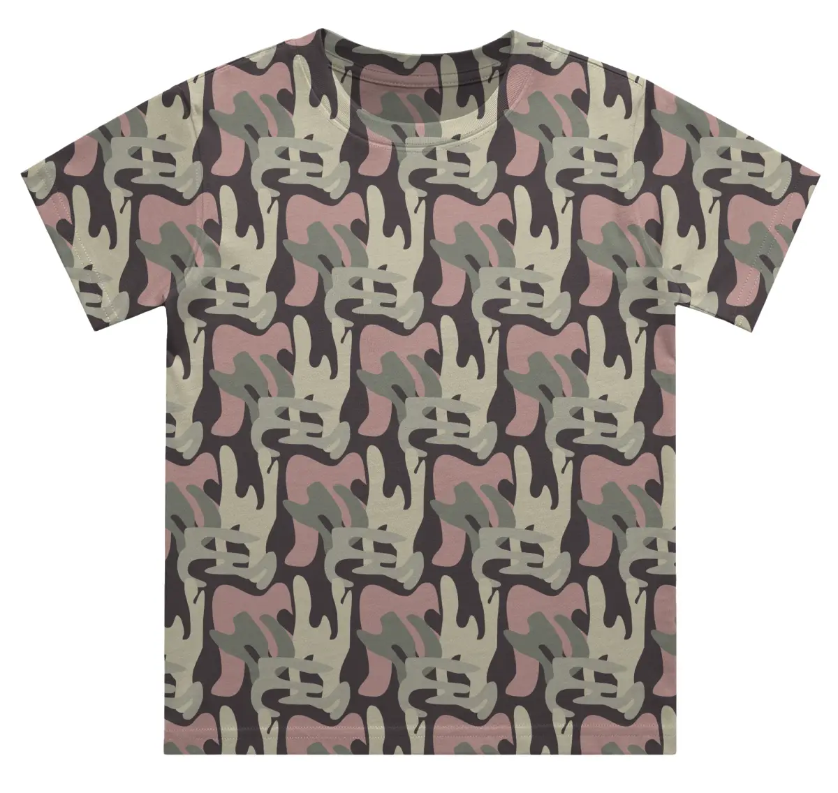 Kids Muddy Green Camouflage T-shirt - Image 2