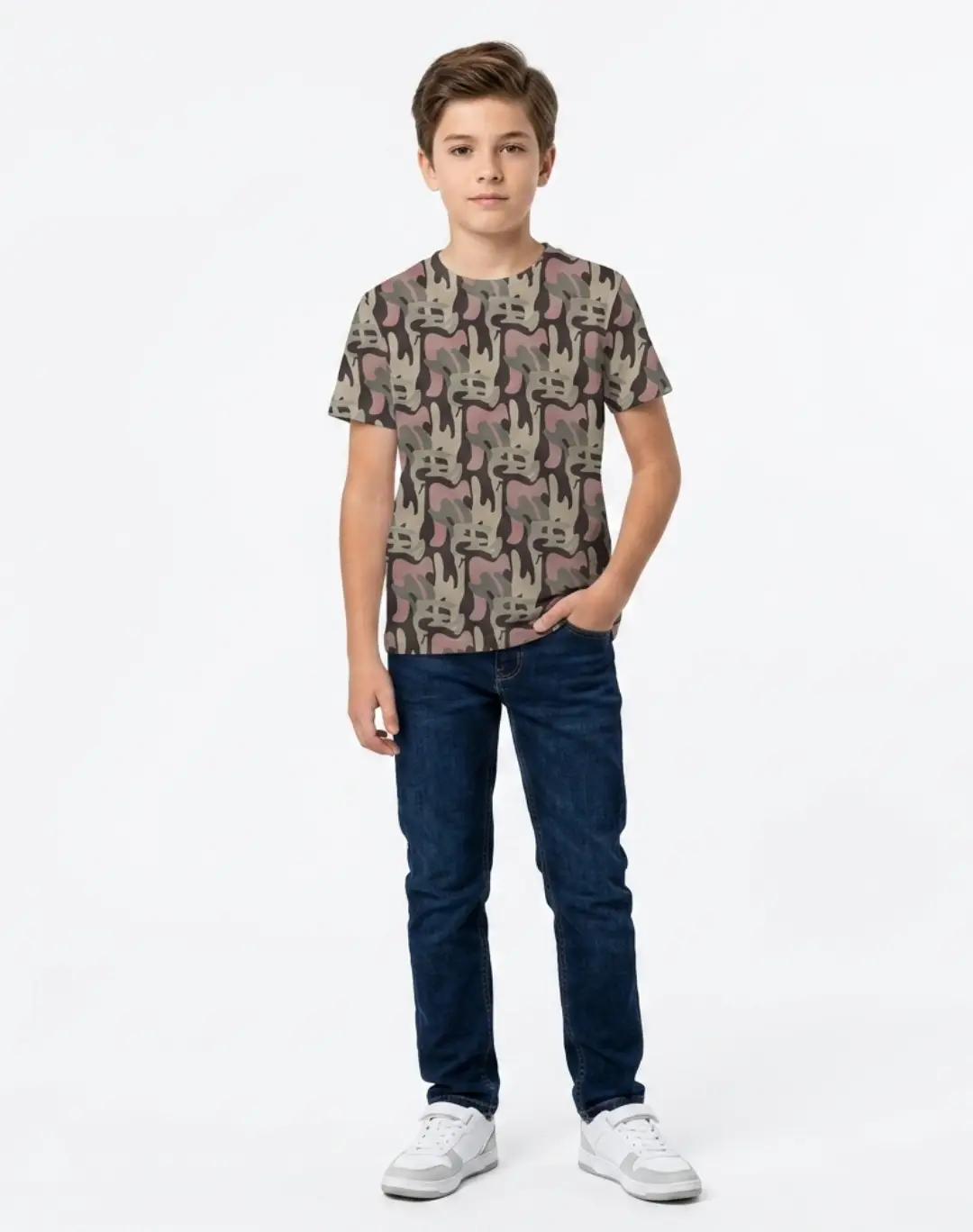 Kids Muddy Green Camouflage T-shirt