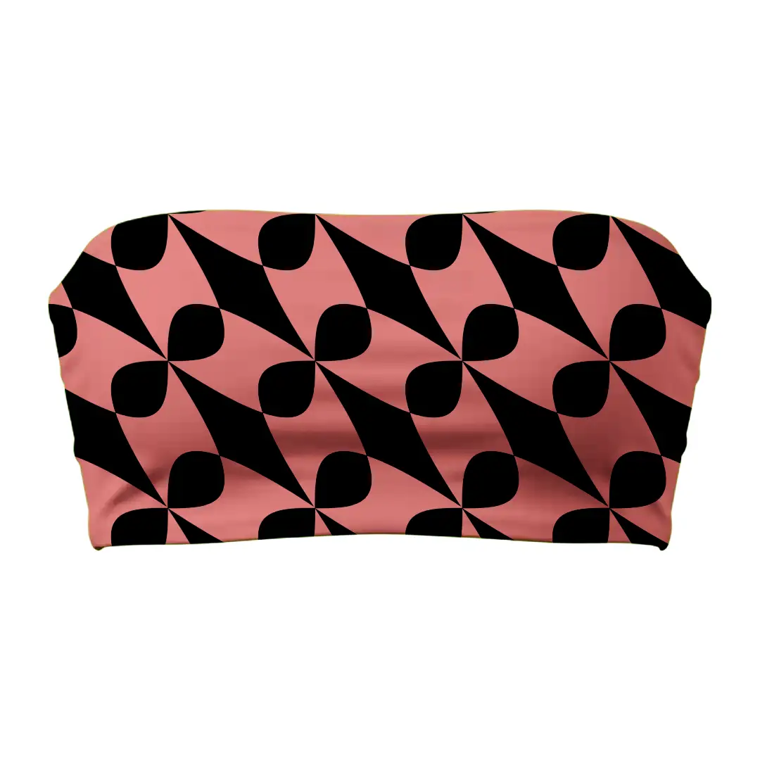 Checkered Floral Print Mini Skirt And Tube Top Set - Image 4