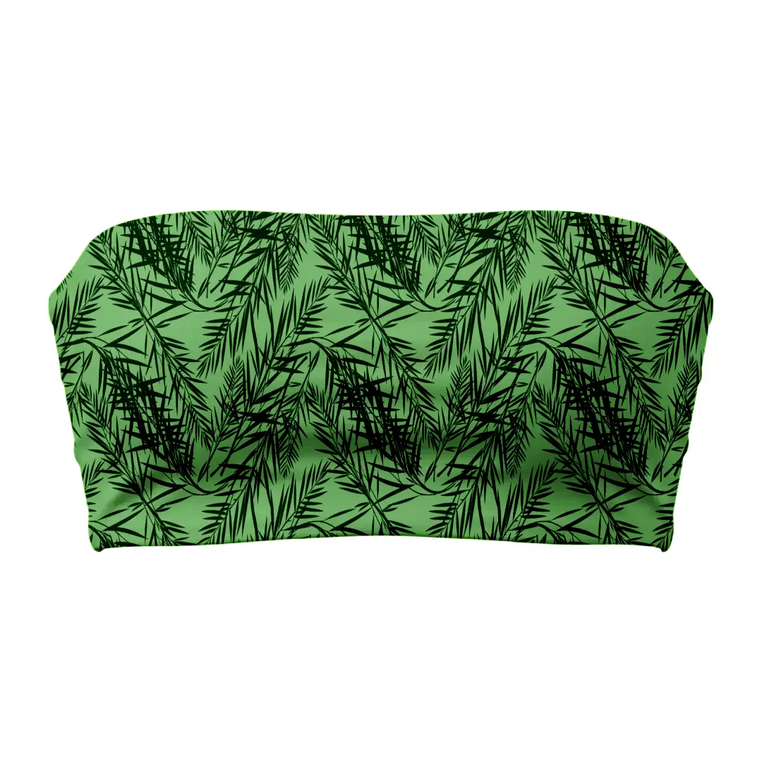 Green Tropical Print Mini Skirt And Tube Top Set - Image 4