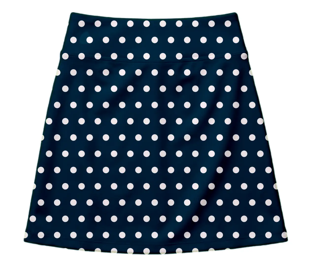 Navy Blue White Polka Print Mini Skirt And Tube Top Set - Image 2