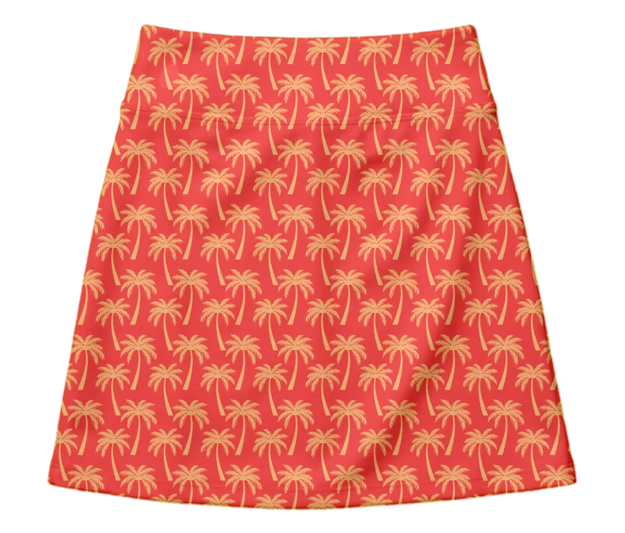 Tropical Sunset Color Palms Print Mini Skirt And Tube Top Set - Image 2