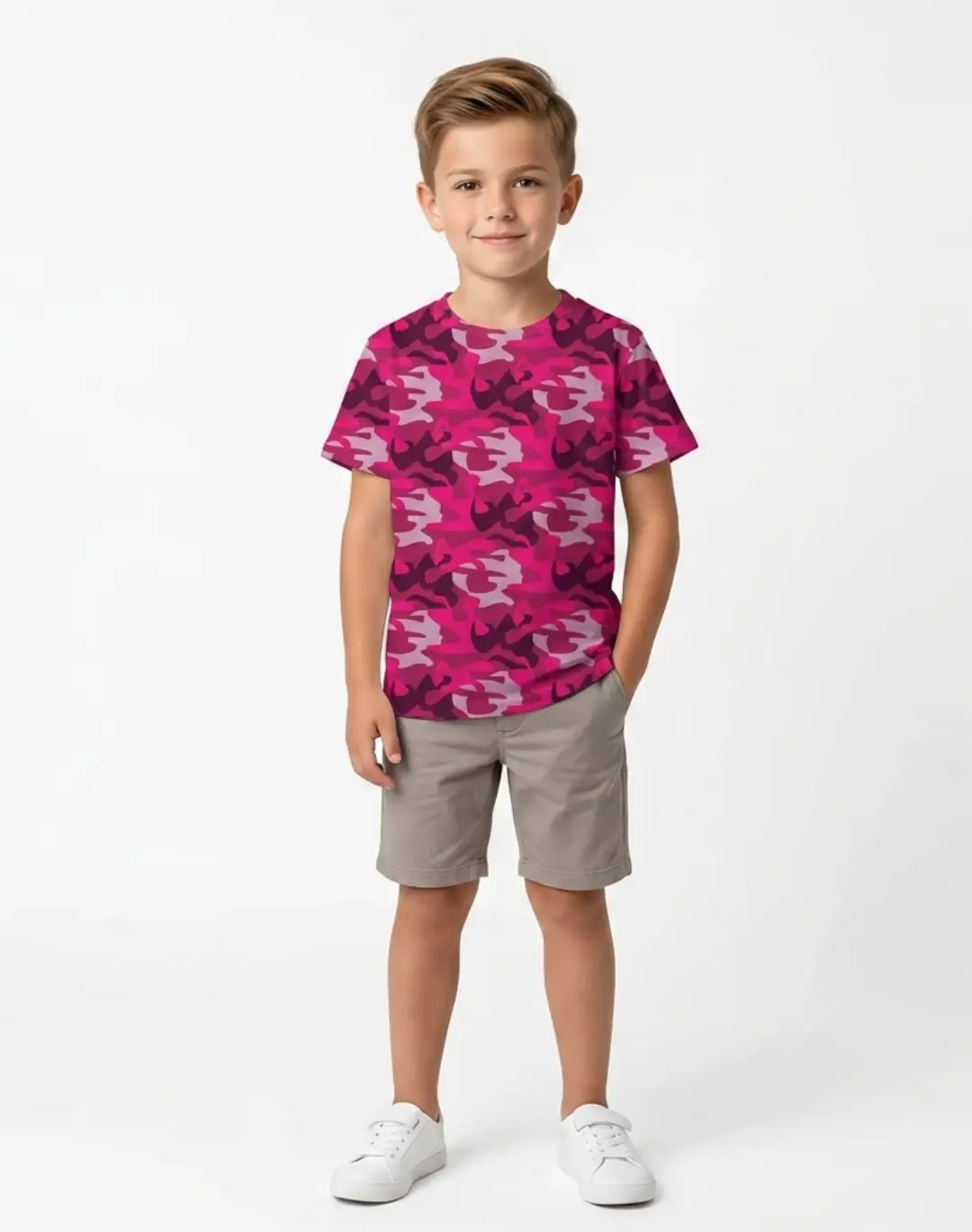 Kids Rani Pink Camouflage T-shirt