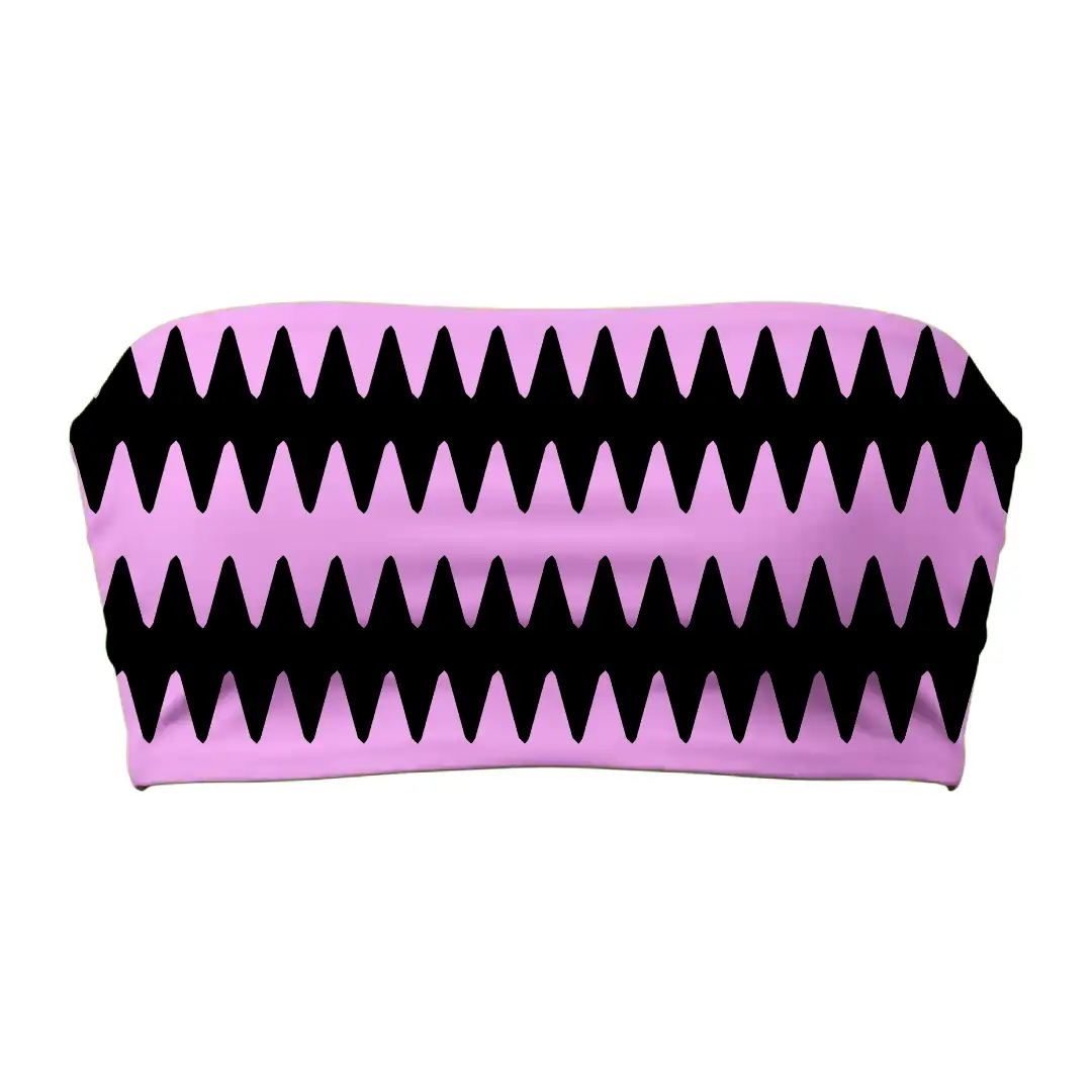 Pink Zig zag Print Mini Skirt And Tube Top Set - Image 4