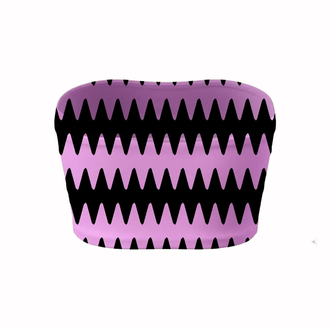 Pink Zig zag Print Mini Skirt And Tube Top Set - Image 5