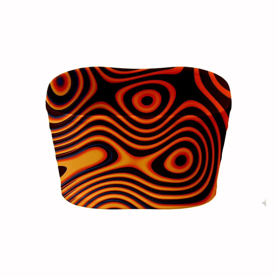 Psychedelic Print Mini Skirt And Tube Top Set - Image 5