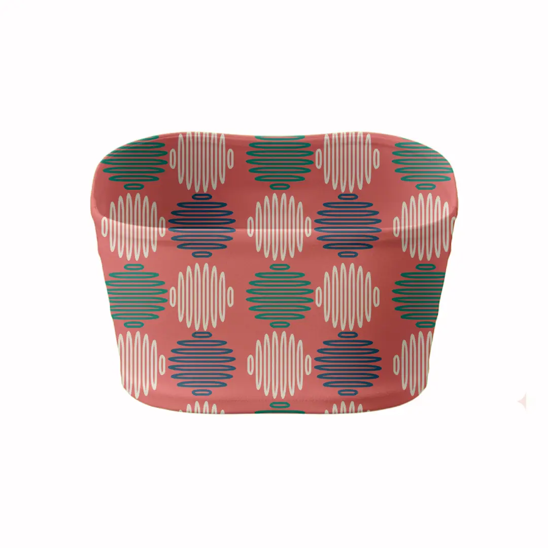 Abstract Shapes Print Mini Skirt And Tube Top Set - Image 5