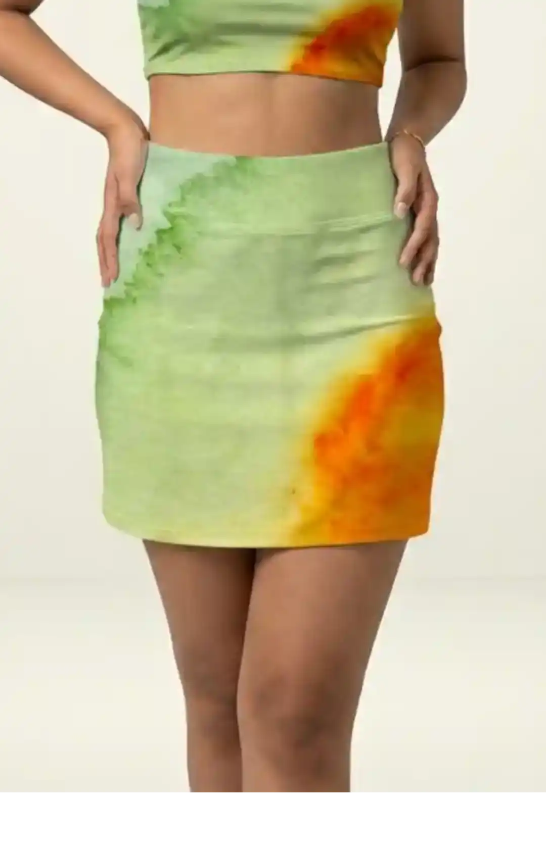 Water Bloom Print Mini Skirt And Tube Top Set - Image 3