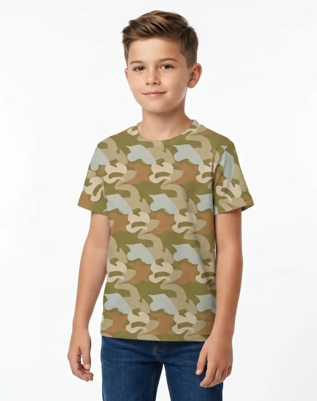 Kids Sand Color Camouflage T-shirt