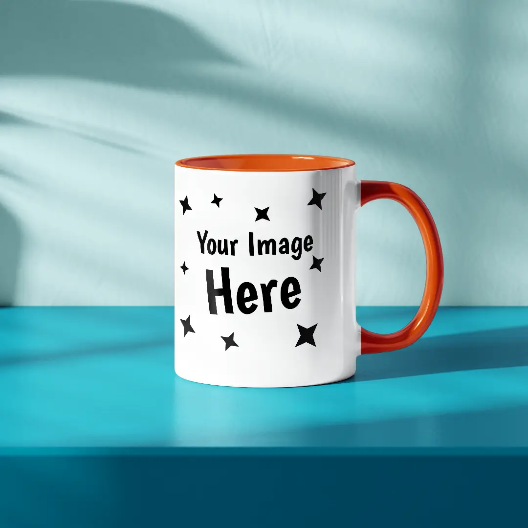 Customised Orange Ceramic Mug - Image 2
