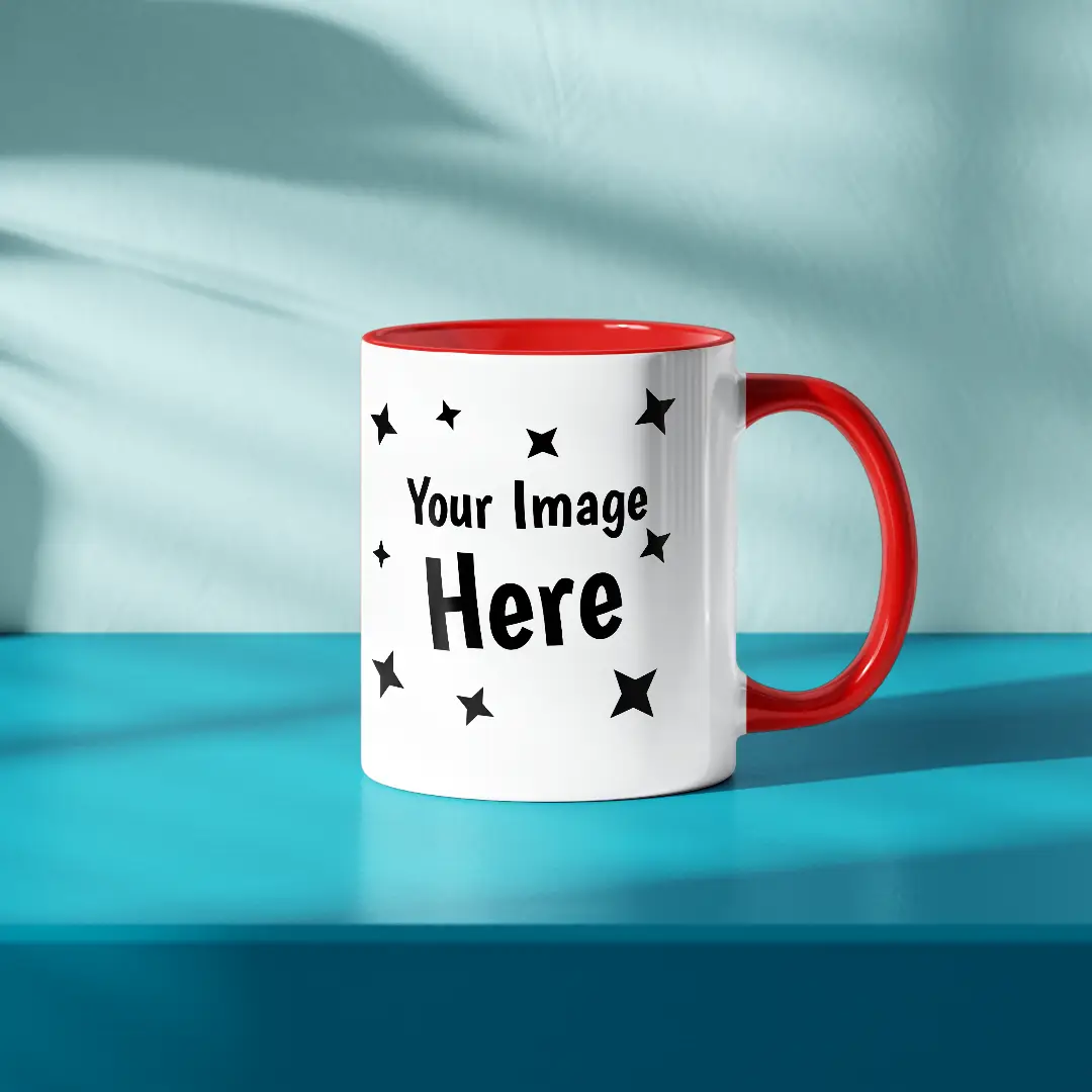 Customised Red Ceramic Mug - Image 2