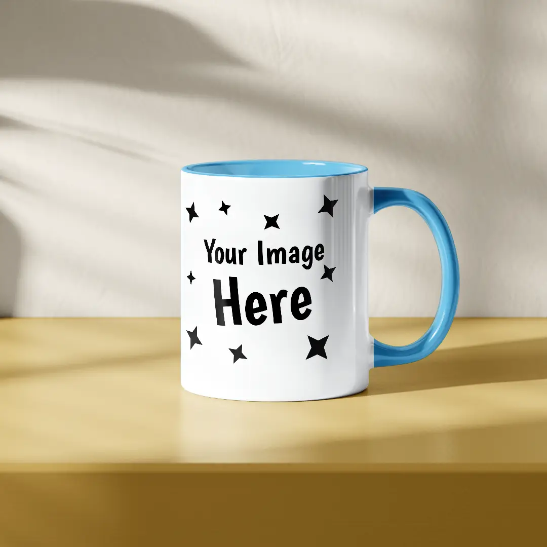 Customised Sky Blue Ceramic Mug - Image 2
