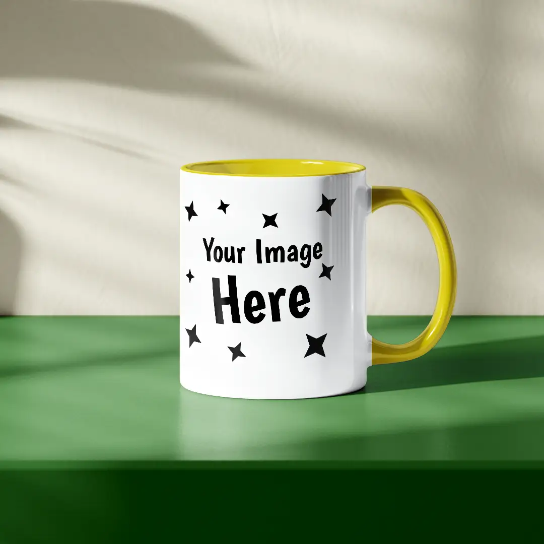 Customised Yellow Ceramic Mug - Image 2