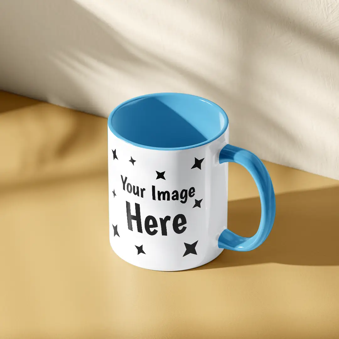 Customised Sky Blue Ceramic Mug