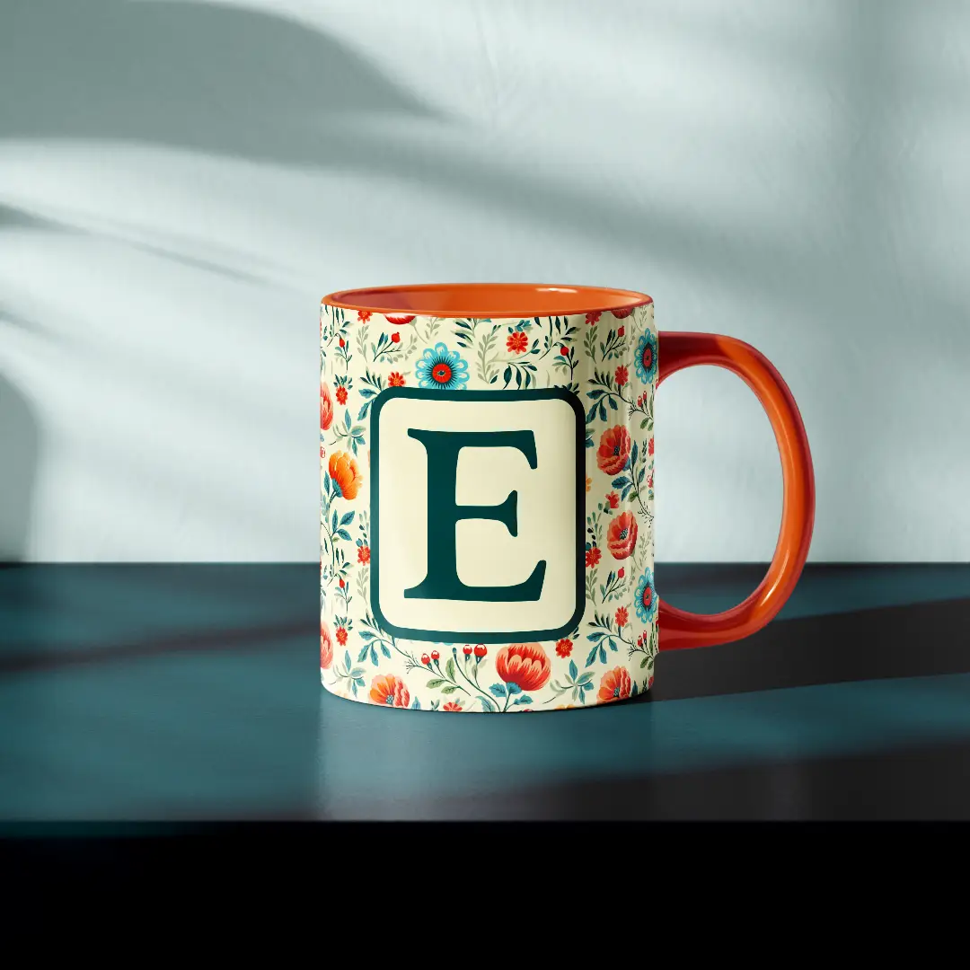 E Alphabet Ceramic Mug