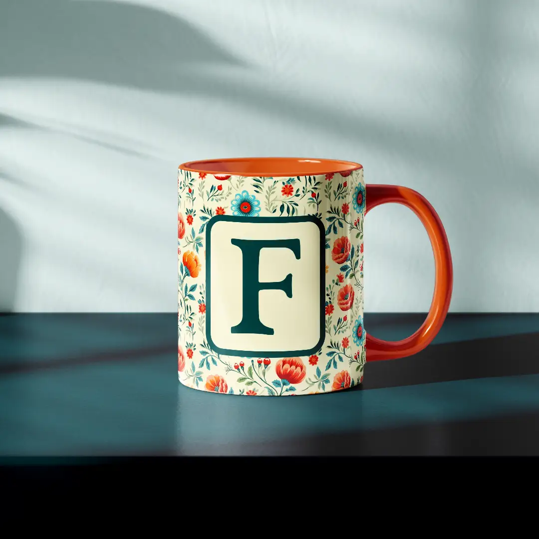 F Alphabet Ceramic Mug