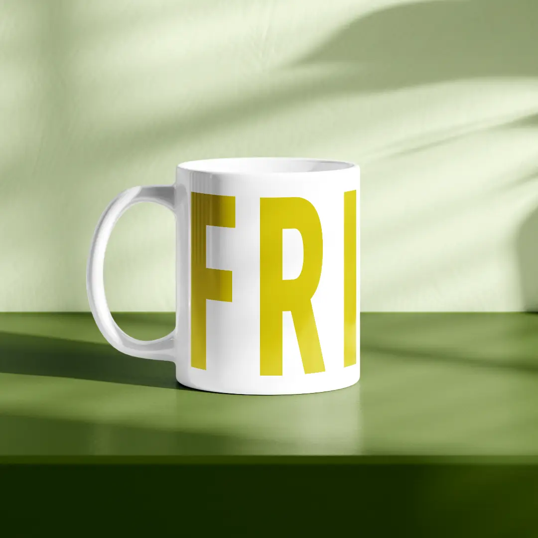 Pack Of Two Friday Ceramic Coffee Mug - Image 3