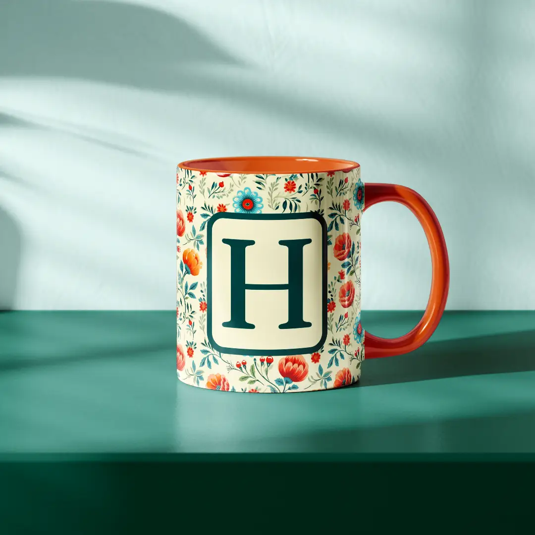 H Alphabet Ceramic Mug