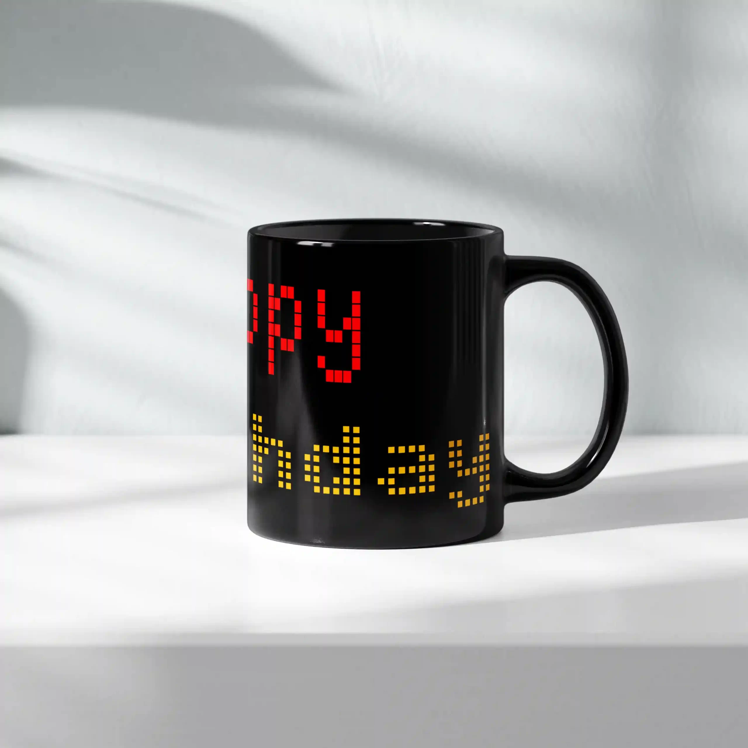 Happy Birthday Black Ceramic Coffee Mug - Image 3