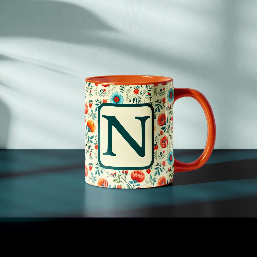 N Alphabet Ceramic Mug
