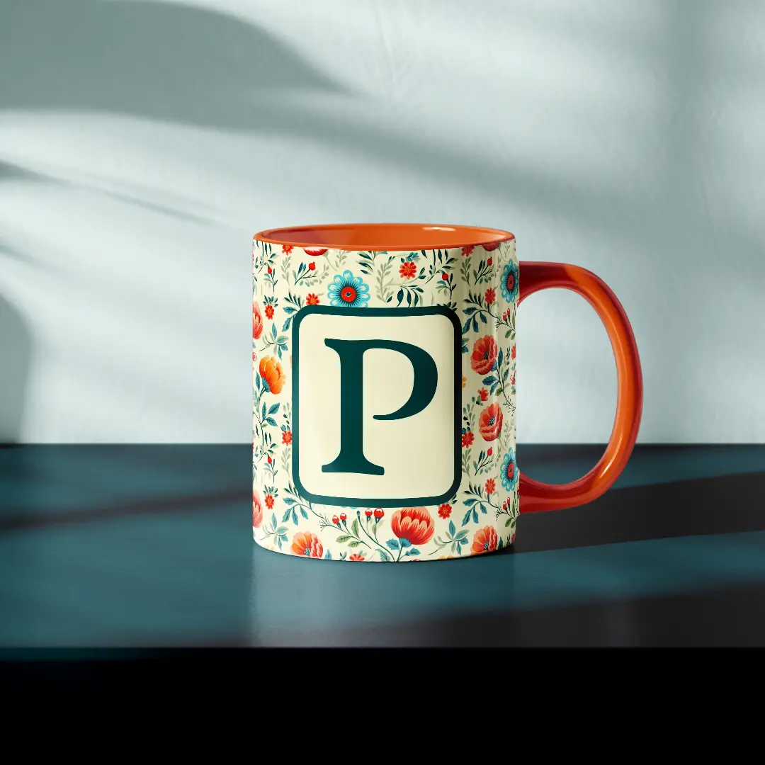 P Alphabet Ceramic Mug