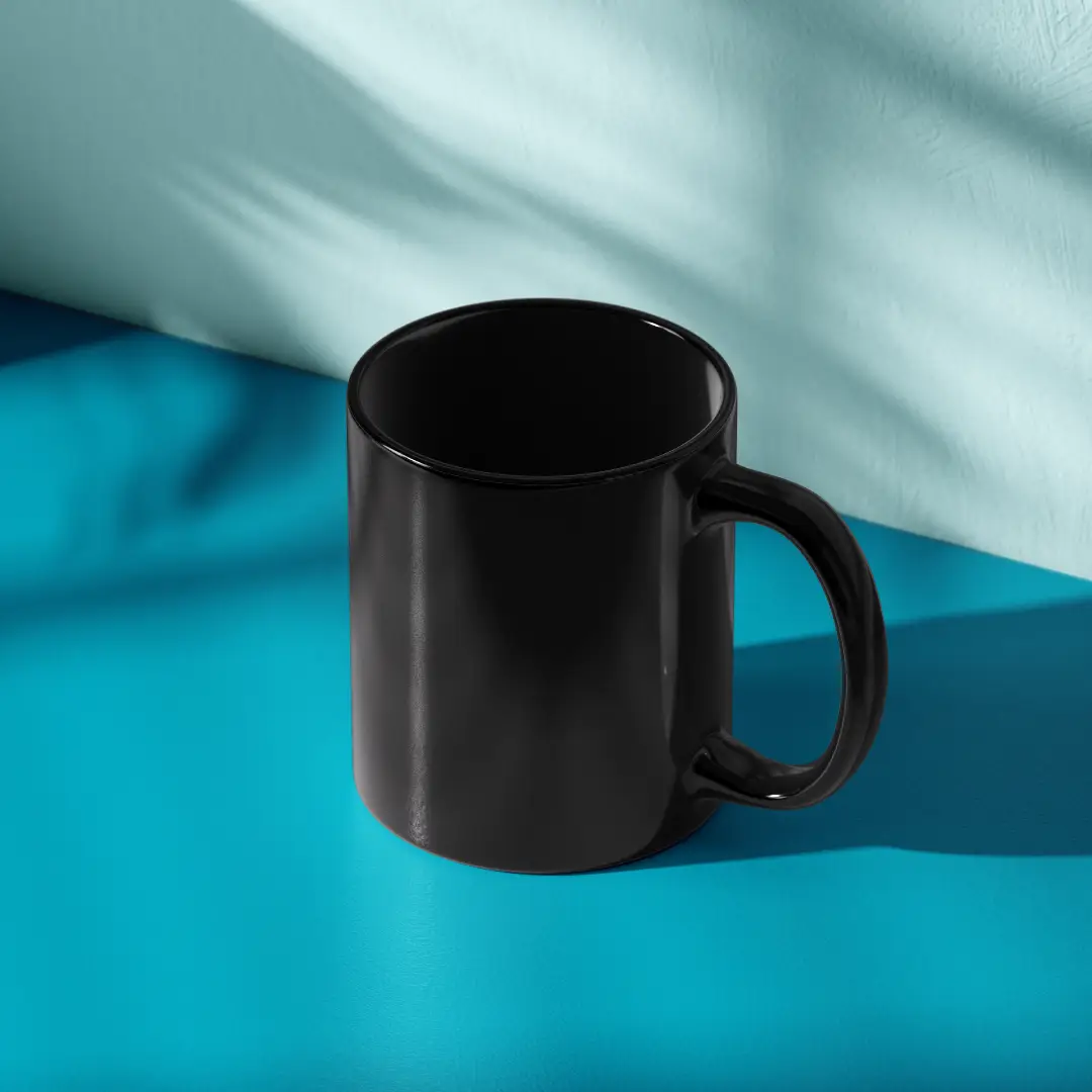 Plain Black Coffee Mug - Image 2