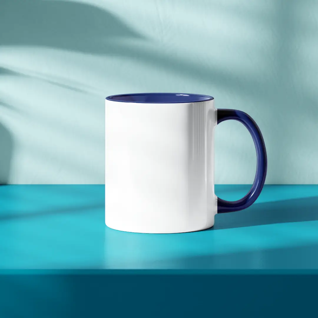 Plain White And Navy Blue Inner  Coffee Mug - Image 2