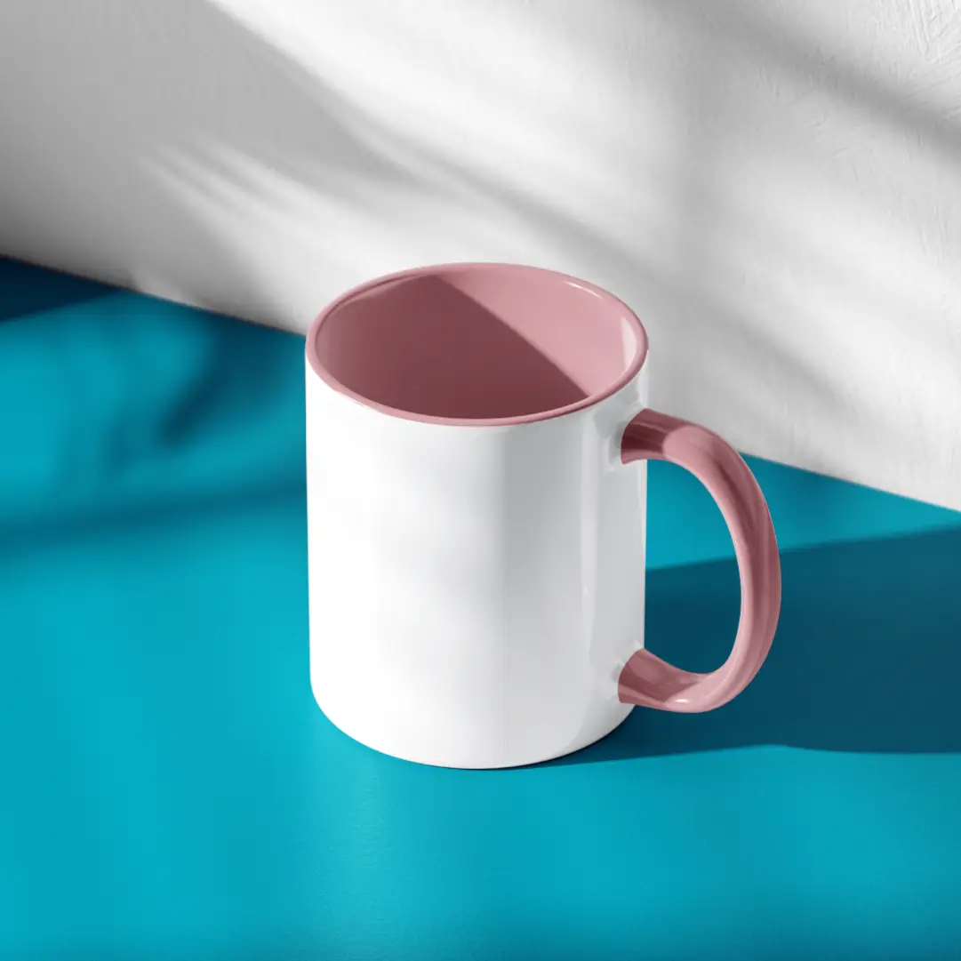 Plain White And Pink Inner  Coffee Mug