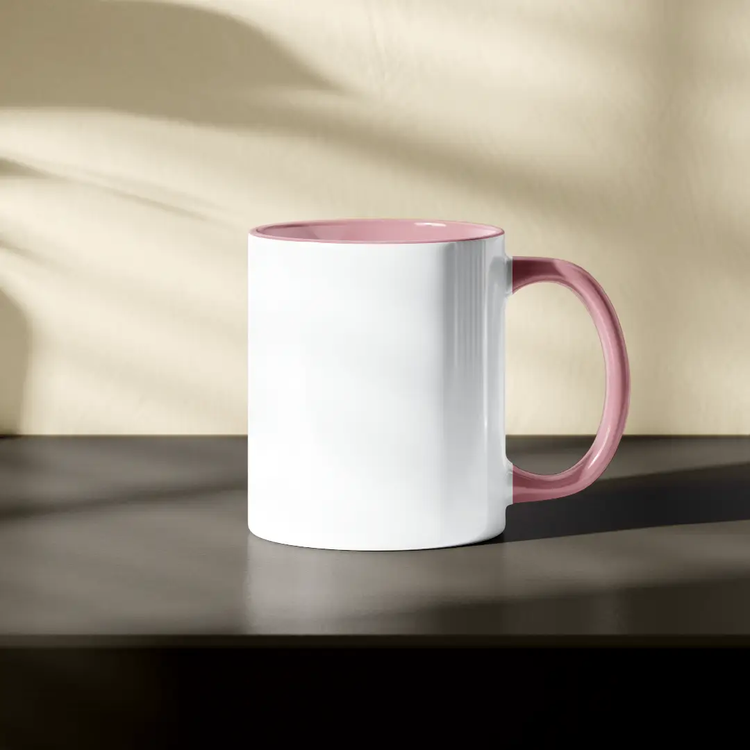 Plain White And Pink Inner  Coffee Mug - Image 2