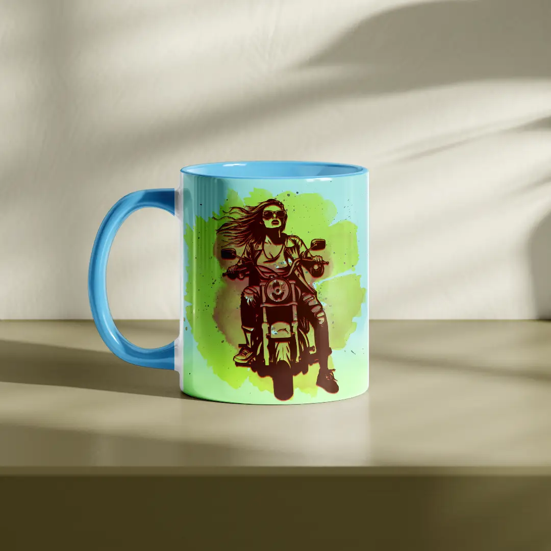 Customised Sky Blue Ceramic Mug - Image 3