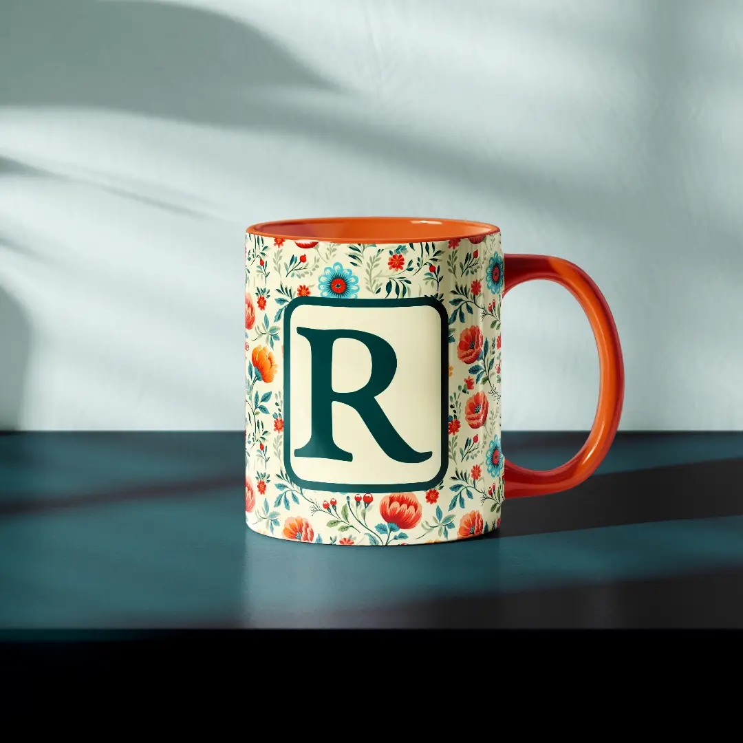 R Alphabet Ceramic Mug