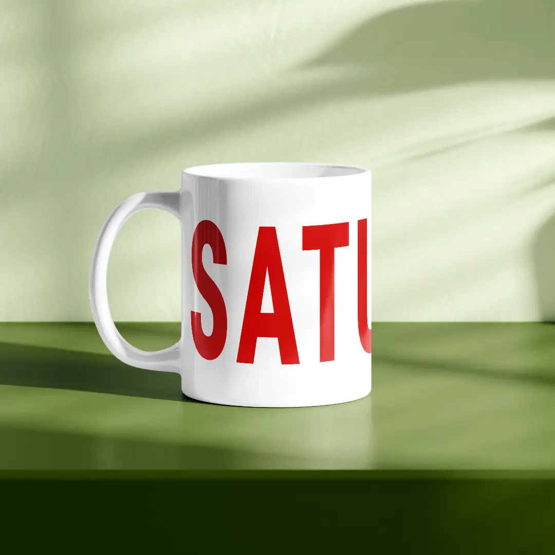 Pack Of Two Saturday Ceramic Coffee Mug - Image 3