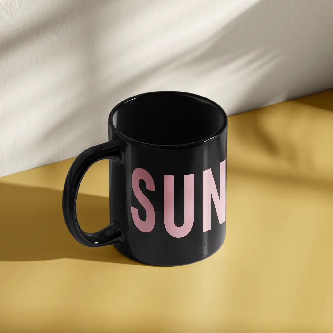 Pack Of Two Sunday Ceramic Coffee Mug - Image 2