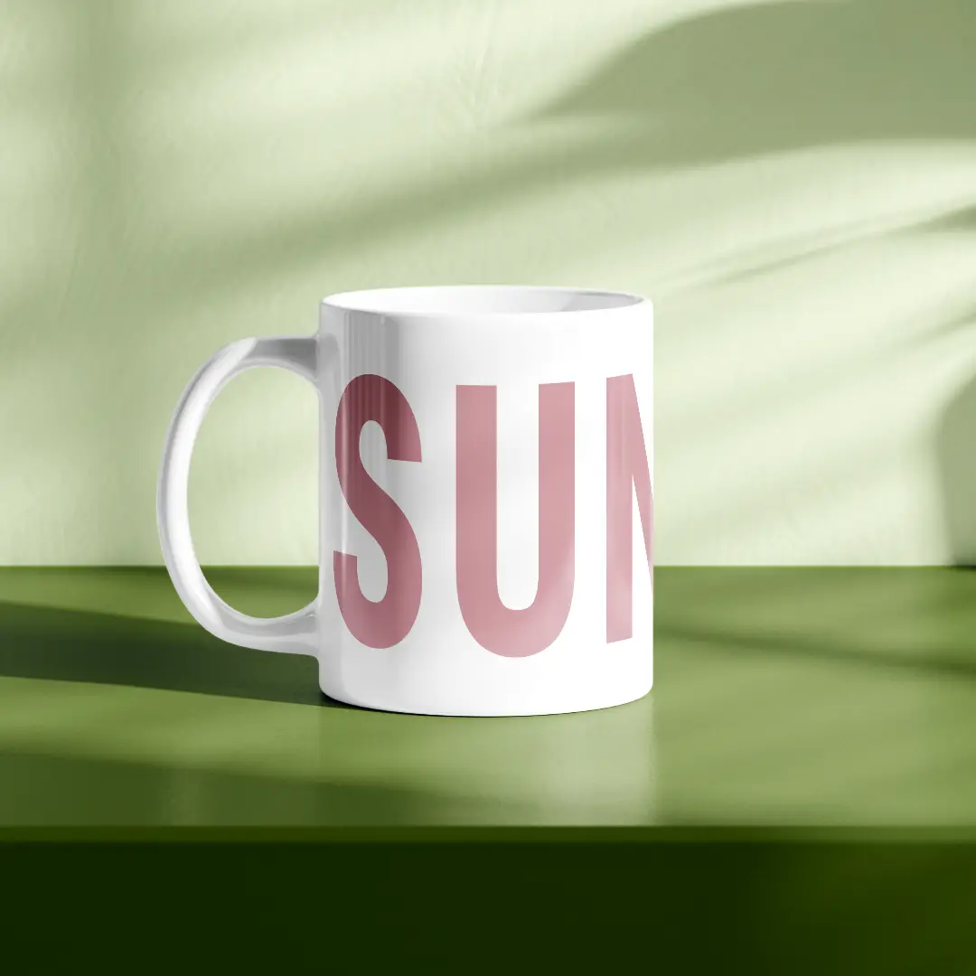 Pack Of Two Sunday Ceramic Coffee Mug - Image 3