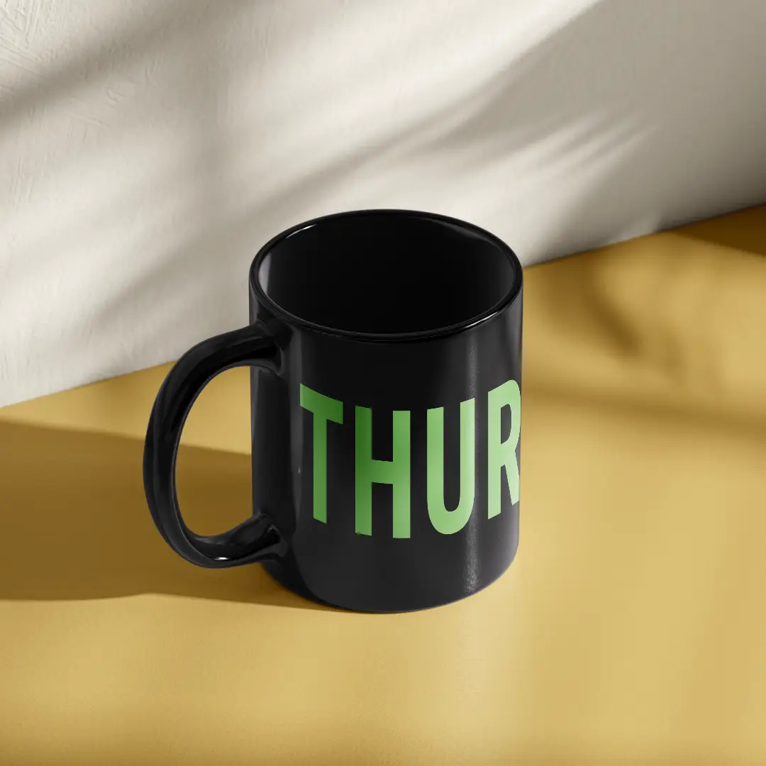 Pack Of Two Thursday Ceramic Coffee Mug - Image 2