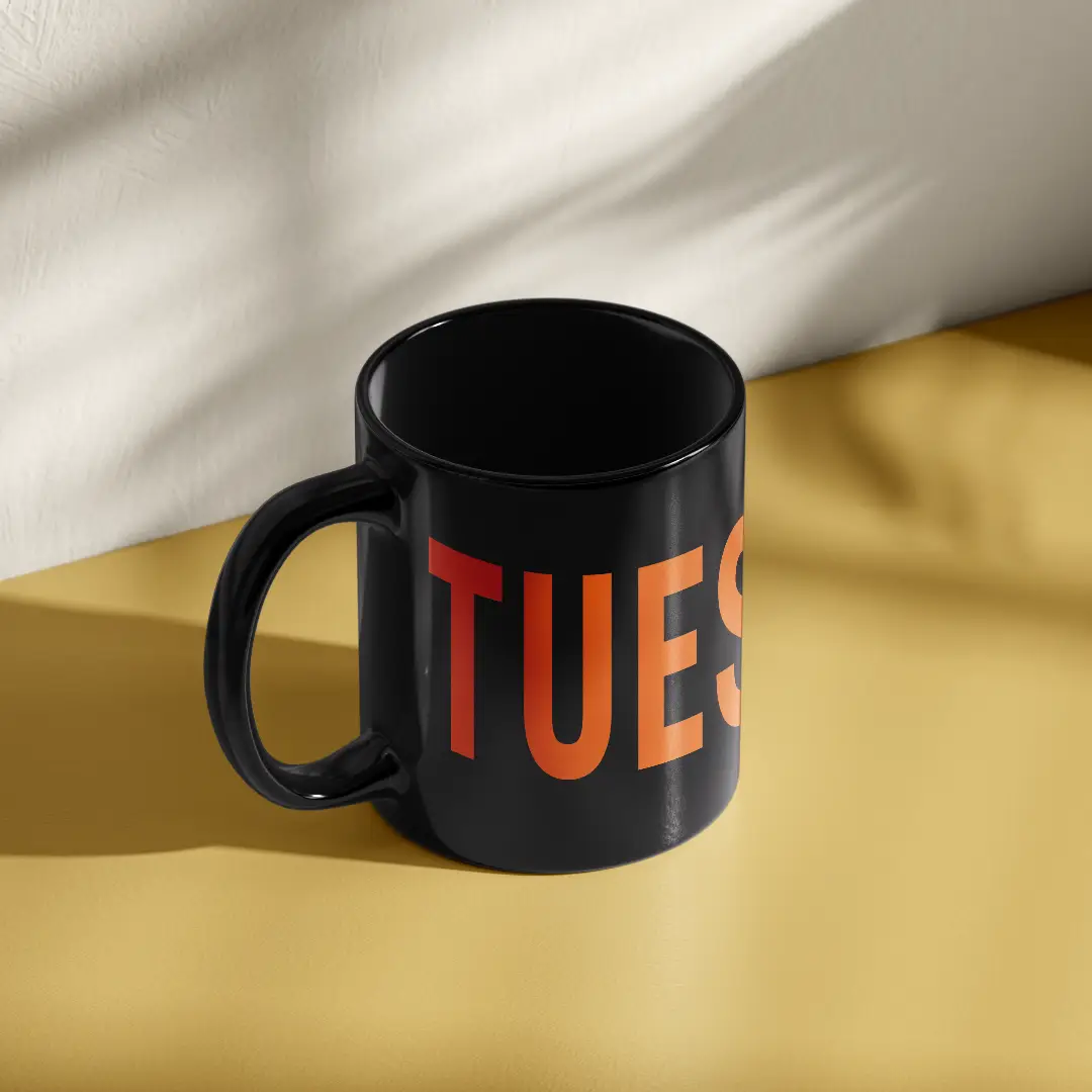 Pack Of Two Tuesday Ceramic Coffee Mug - Image 3