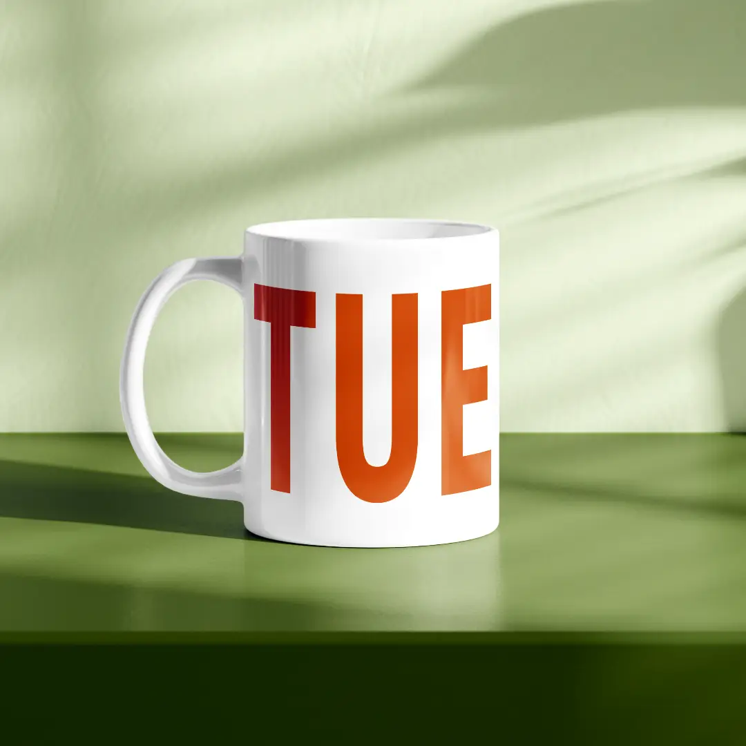 Pack Of Two Tuesday Ceramic Coffee Mug - Image 2