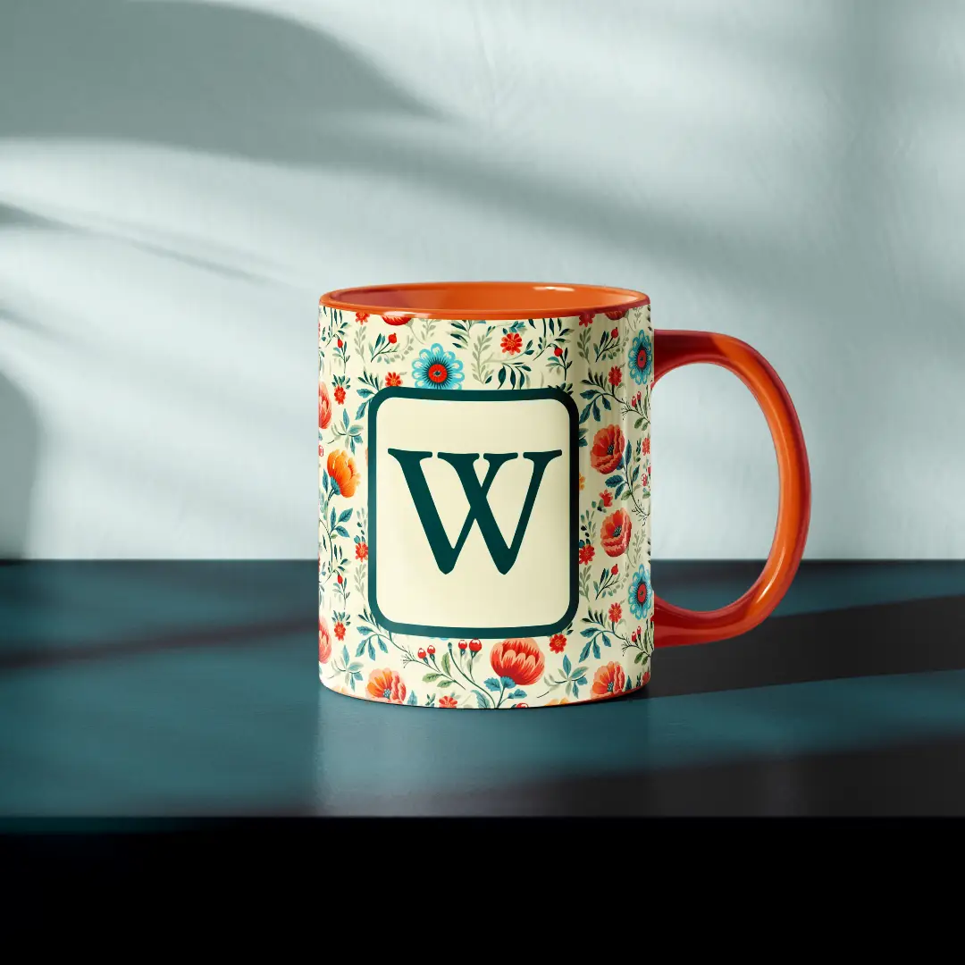 W Alphabet Ceramic Mug
