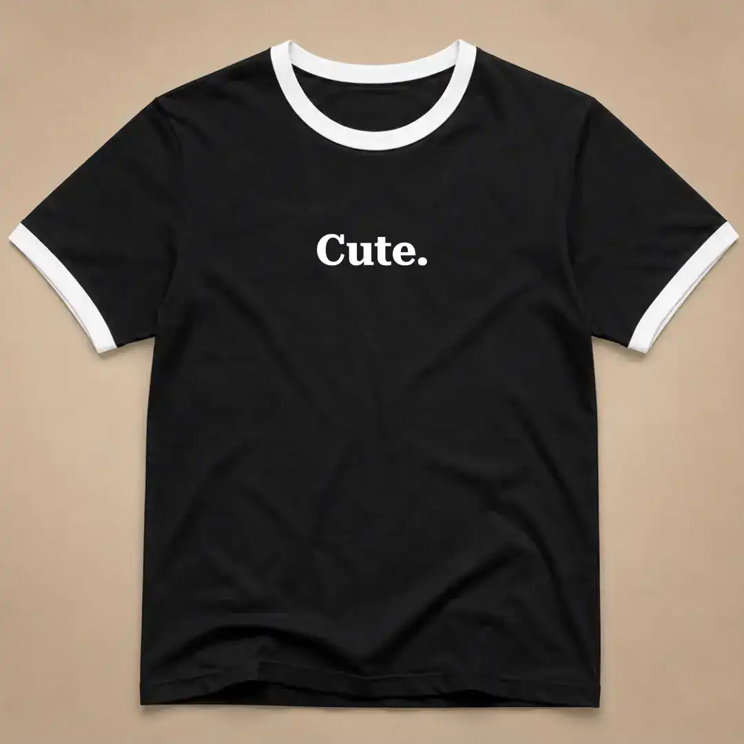 Be Cute Ringer T-shirt - Image 2