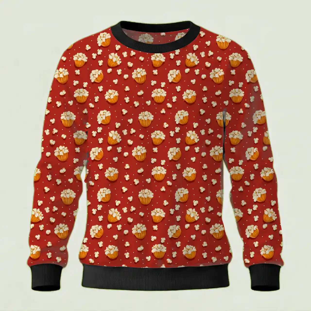 Kids Funky Red Pop Corn Sweatshirt - Image 2