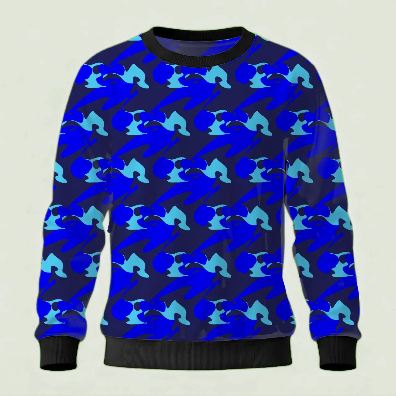 Kids Blue Camouflage Sweatshirt - Image 2