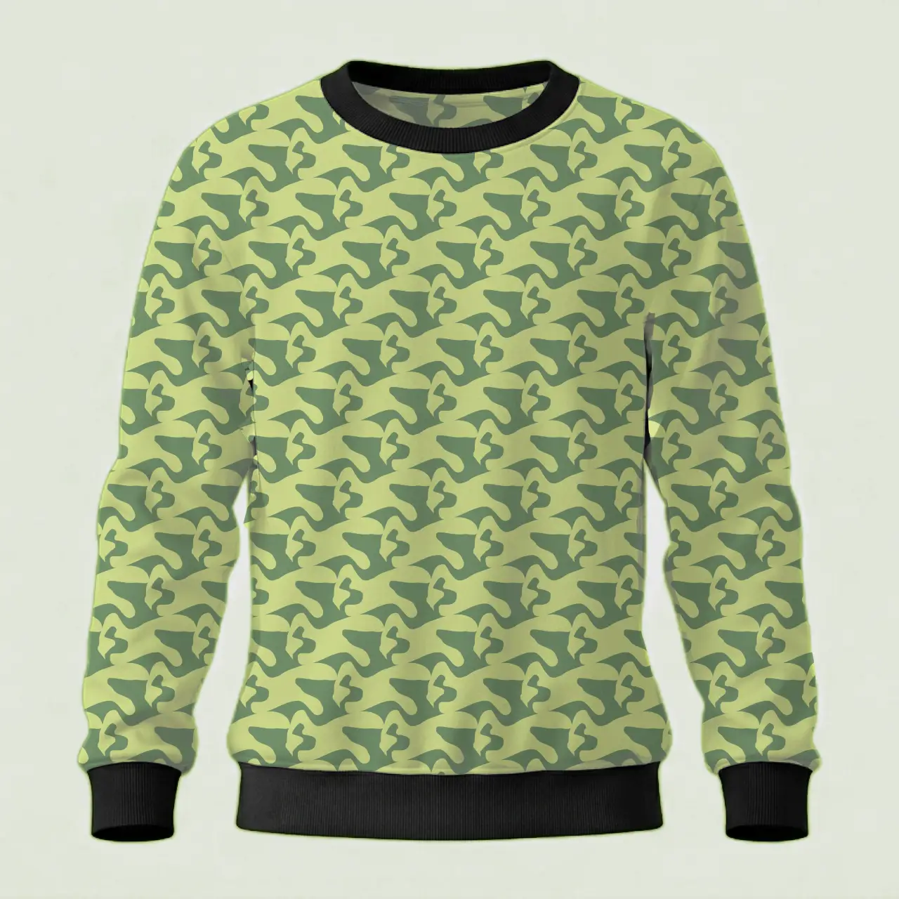 Kids Lime Camouflage Sweatshirt - Image 2