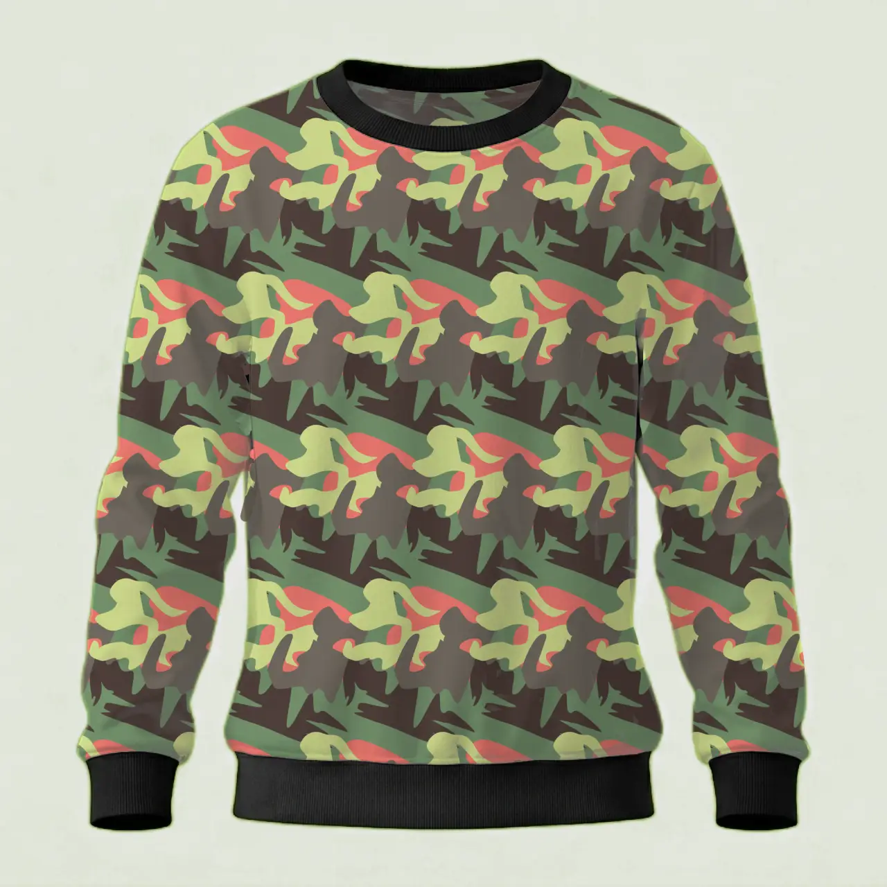 Kids Green Stylish Camouflage Sweatshirt - Image 2