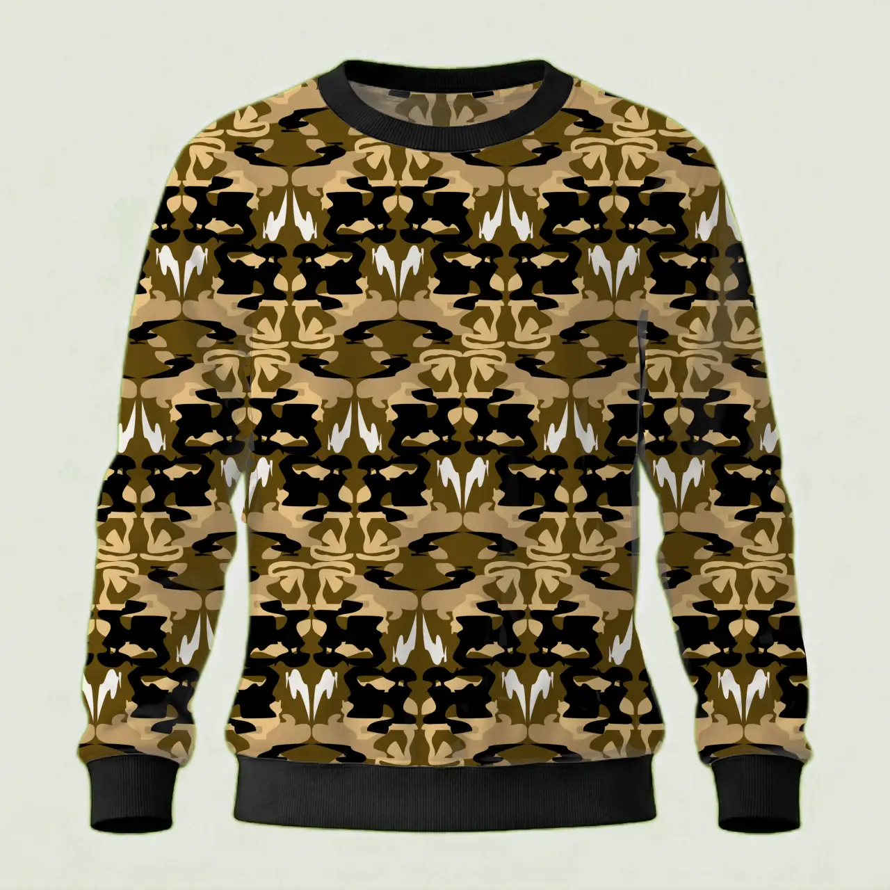 Kids Camel Color Camouflage Sweatshirt - Image 2