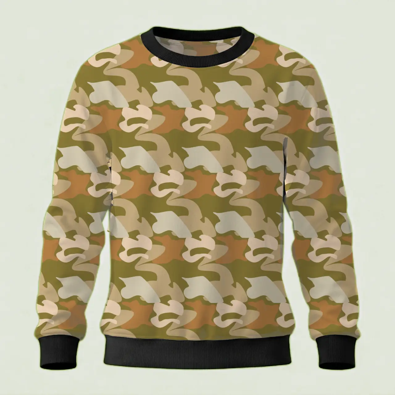 Kids Sand Color Camouflage Sweatshirt - Image 2