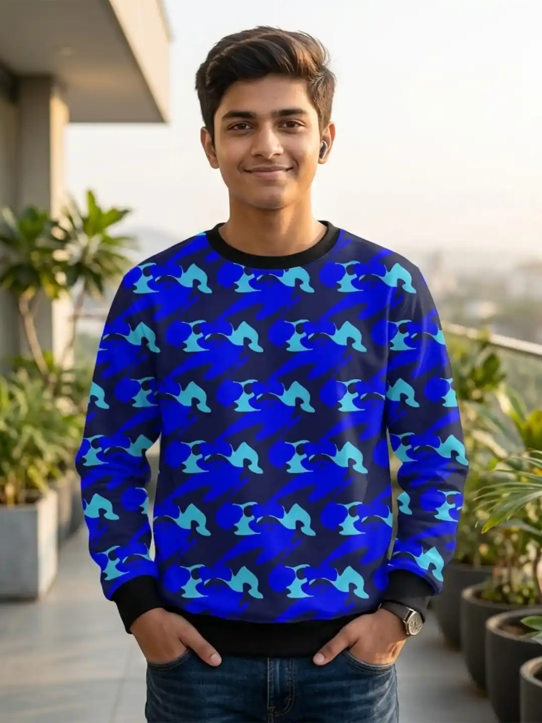 Kids Blue Camouflage Sweatshirt